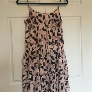 Banana Republic Black and Pink Sleeveless Ruffle Dress